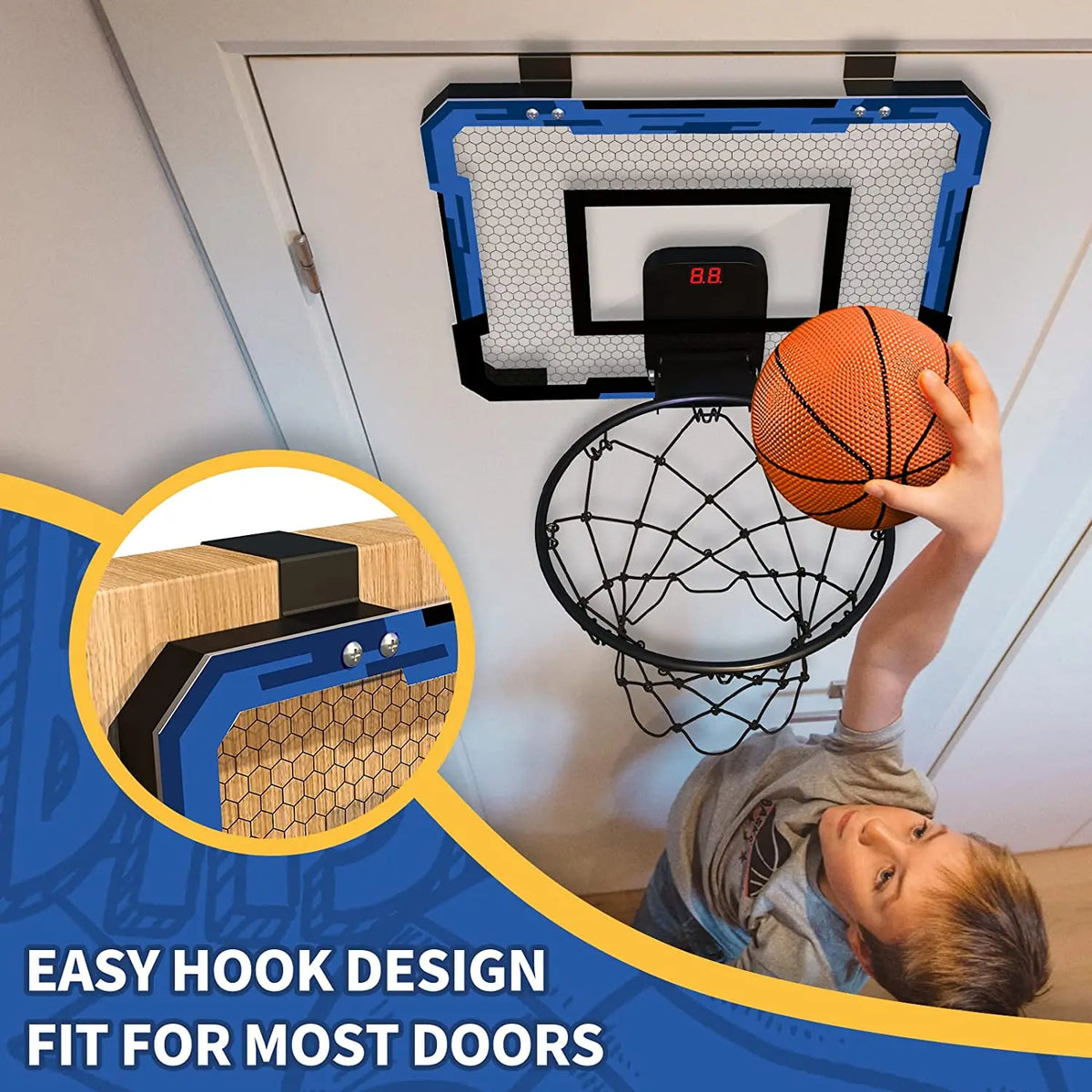 Ring Basketball Hoop Wall-Mounted Indoor Training Home Kids Basketball Toy Mini Basketball Hoop Set for Kids Outdoor Games