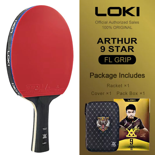 ARTHUR 9 Star Table Tennis Racket Carbon Offensive Lightweight Ping Pong Racket Paddle Bat with Sticky Rubber ITTF Approved